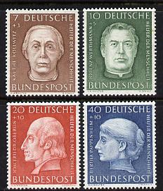 Germany - West 1954 Humanitarian Relief Fund set of 4 mounted mint, SG 1126-29