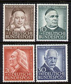 Germany - West 1953 Humanitarian Relief Fund set of 4 mounted mint, SG 1099-1102