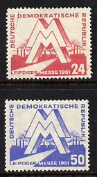 Germany - East 1951 Leipzig Spring Fair set of 2 mounted mint, SG E39-40