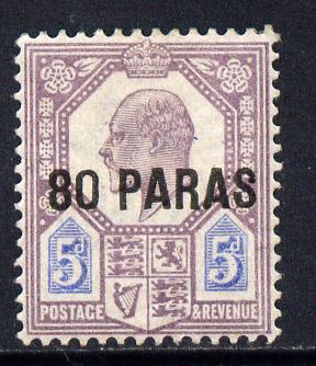 British Levant 1902-05 80pa on KE7 5d purple & ultramarine mounted mint SG 9