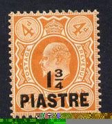 British Levant 1910 1.75pi on KE7 4d orange mounted mint SG 23