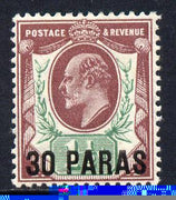 British Levant 1911-13 30pa on KE7 1.5d purple & green mounted mint SG 29