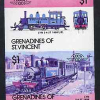 St Vincent - Grenadines 1984 Locomotives #2 (Leaders of the World) $1 Lyn (2-4-2T) imperf se-tenant proof pair printed in blue, magenta & black only (as SG 321a) unmounted mint
