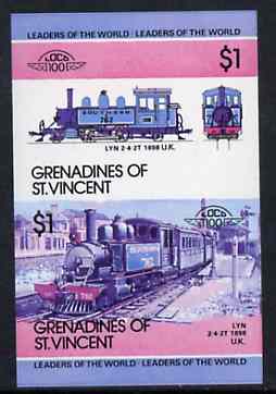 St Vincent - Grenadines 1984 Locomotives #2 (Leaders of the World) $1 Lyn (2-4-2T) imperf se-tenant proof pair printed in blue, magenta & black only (as SG 321a) unmounted mint