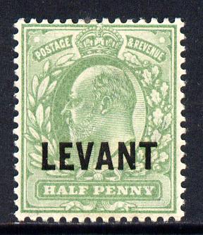 British Levant 1905-12 LEVANT opt on KE7 1/2d green mounted mint SG L1