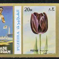 Fujeira 1972 Tulip 20 Dh imperf with label (showing Runner) from Olympics Games - People & Places set of 20 unmounted mint, Mi 1047B