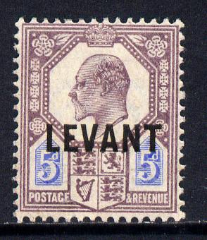 British Levant 1905-12 LEVANT opt on KE7 5d purple & ultramarine mounted mint SG L8