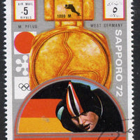 Ajman 1972 Sapporo Winter Olympic Gold Medallists - West Germany Pflug Speed Skating 5r cto used Michel 1645
