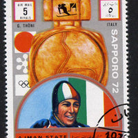 Ajman 1972 Sapporo Winter Olympic Gold Medallists - Italy Thoni Giant Slalom 5r cto used Michel 1649