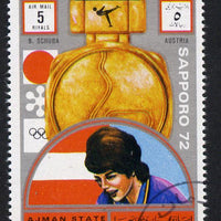 Ajman 1972 Sapporo Winter Olympic Gold Medallists - Austria Schuba Figure Skating 5r cto used Michel 1658