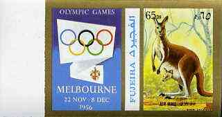 Fujeira 1972 Kangaroo 65 Dh imperf with label from Olympics Games - People & Places set of 20 unmounted mint, Mi 1052B