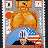 Ajman 1972 Sapporo Winter Olympic Gold Medallists - USA Holum Speed Skating 5r cto used Michel 1648