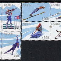 Abkhazia 1998 Winter Olympic Games perf set of 8 (two se-tenant blocks of 4) unmounted mint