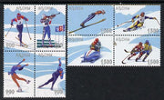 Abkhazia 1998 Winter Olympic Games perf set of 8 (two se-tenant blocks of 4) unmounted mint
