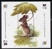 Touva 1996 Chinese New Year - Year of the Rat perf miniature sheet with 'China 96' imprint unmounted mint