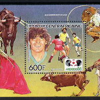 Central African Republic 1985 Football World Cup perf m/sheet (Maradona) unmounted mint SG MS 1123