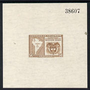 Colombia 1948 Ninth Pan-American Congress 50c brown imperf die proof on ungummed paper, unissued