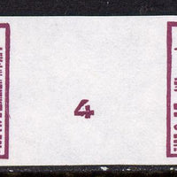 Jersey 1943-44 Occupation 3d violet imperf inter-paneau gutter pair as designed by Blampied on ungummed paper and assumed to be a reprint, as SG 8