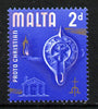 Malta 1965-70 Historical def 2d showing a 1.5mm misplacement of the pink to left unmounted mint