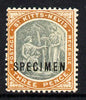 St Kitts-Nevis 1903 Crown CA Medicinal Spring 3d opt'd SPECIMEN, with little or no gum, only 730 produced SG 5s