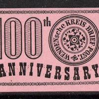 Russia 1963 100th Anniversary of Wenden Serbia Kreis Post imperf label black on pink paper unmounted mint