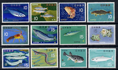 Japan 1966 Fishery Products definitive set of 12 unmounted mint, SG 1021-32