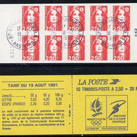 France 1991 Marianne 2f50 self-adhesive booklet (Winter Olympics on front cover) complete with cds cancels SG DSB105a