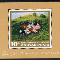 Hungary 1966 Paintings in Hungarian National Gallery (1st series) perf m/sheet (Picnic in May) unmounted mint SG MS 2245