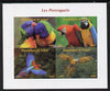Chad 2014 Parrots #4 imperf sheetlet containing 4 values unmounted mint. Note this item is privately produced and is offered purely on its thematic appeal. .