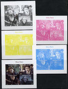 Mali 2014 Harry Potter sheetlet containing 4 values - the set of 5 imperf progressive proofs comprising the 4 individual colours plus all 4-colour composite, unmounted mint