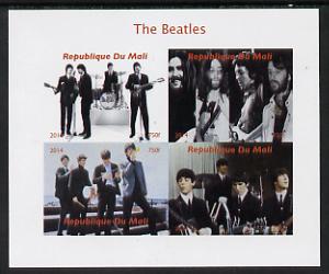 Mali 2014 The Beatles #1 imperf sheetlet containing 4 values unmounted mint. Note this item is privately produced and is offered purely on its thematic appeal, it has no postal validity