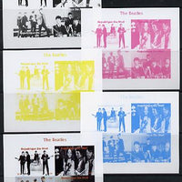 Mali 2014 The Beatles #1 sheetlet containing 4 values - the set of 5 imperf progressive proofs comprising the 4 individual colours plus all 4-colour composite, unmounted mint