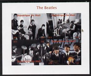 Mali 2014 The Beatles #2 imperf sheetlet containing 4 values unmounted mint. Note this item is privately produced and is offered purely on its thematic appeal, it has no postal validity