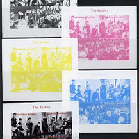 Mali 2014 The Beatles #2 sheetlet containing 4 values - the set of 5 imperf progressive proofs comprising the 4 individual colours plus all 4-colour composite, unmounted mint