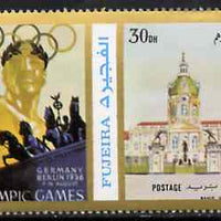 Fujeira 1972 Charlottenbourg Palace 30 Dh perf se-tenant with label from Olympics Games - People & Places set of 20 unmounted mint, Mi 1049A