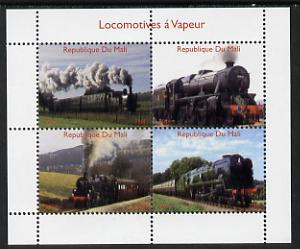 Mali 2014 Steam Locomotives #1 perf sheetlet containing 4 values unmounted mint. Note this item is privately produced and is offered purely on its thematic appeal