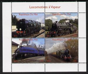 Mali 2014 Steam Locomotives #2 perf sheetlet containing 4 values unmounted mint. Note this item is privately produced and is offered purely on its thematic appeal