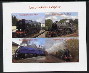 Mali 2014 Steam Locomotives #2 imperf sheetlet containing 4 values unmounted mint. Note this item is privately produced and is offered purely on its thematic appeal, it has no postal validity