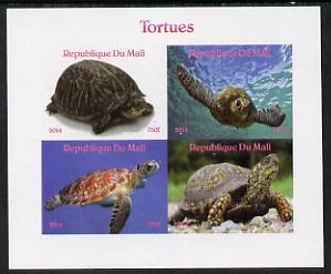 Mali 2014 Turtles imperf sheetlet containing 4 values unmounted mint. Note this item is privately produced and is offered purely on its thematic appeal, it has no postal validity
