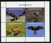 Mali 2014 Birds of Prey perf sheetlet containing 4 values unmounted mint. Note this item is privately produced and is offered purely on its thematic appeal