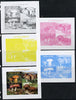 Mali 2014 Mushrooms #1 sheetlet containing 4 values - the set of 5 imperf progressive proofs comprising the 4 individual colours plus all 4-colour composite, unmounted mint