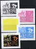 Mali 2014 Mushrooms #2 sheetlet containing 4 values - the set of 5 imperf progressive proofs comprising the 4 individual colours plus all 4-colour composite, unmounted mint