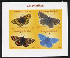 Mali 2014 Butterflies #1 imperf sheetlet containing 4 values unmounted mint. Note this item is privately produced and is offered purely on its thematic appeal, it has no postal validity