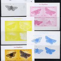 Mali 2014 Butterflies #1 sheetlet containing 4 values - the set of 5 imperf progressive proofs comprising the 4 individual colours plus all 4-colour composite, unmounted mint
