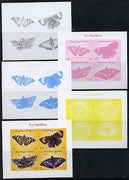 Mali 2014 Butterflies #2 sheetlet containing 4 values - the set of 5 imperf progressive proofs comprising the 4 individual colours plus all 4-colour composite, unmounted mint
