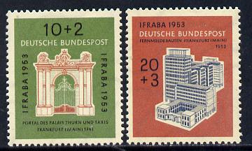 Germany - West 1953 International Philatelic Exhibition set of 2 unmounted mint SG 1097-98