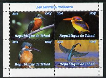 Chad 2014 Kingfishers perf sheetlet containing 4 values unmounted mint. Note this item is privately produced and is offered purely on its thematic appeal. .