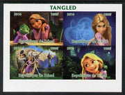Chad 2014 Walt Disney's Tangled imperf sheetlet containing 4 values unmounted mint. Note this item is privately produced and is offered purely on its thematic appeal. .