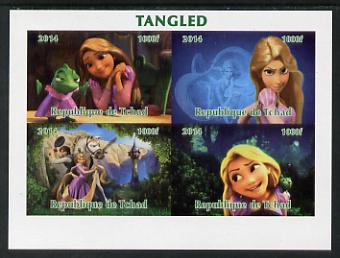 Chad 2014 Walt Disney's Tangled imperf sheetlet containing 4 values unmounted mint. Note this item is privately produced and is offered purely on its thematic appeal. .
