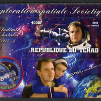 Chad 2013 Soviet Space Exploration - Vladimir Chatalov perf deluxe containing one value unmounted mint